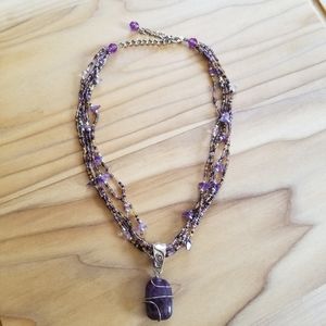 Amythest Beaded Necklace